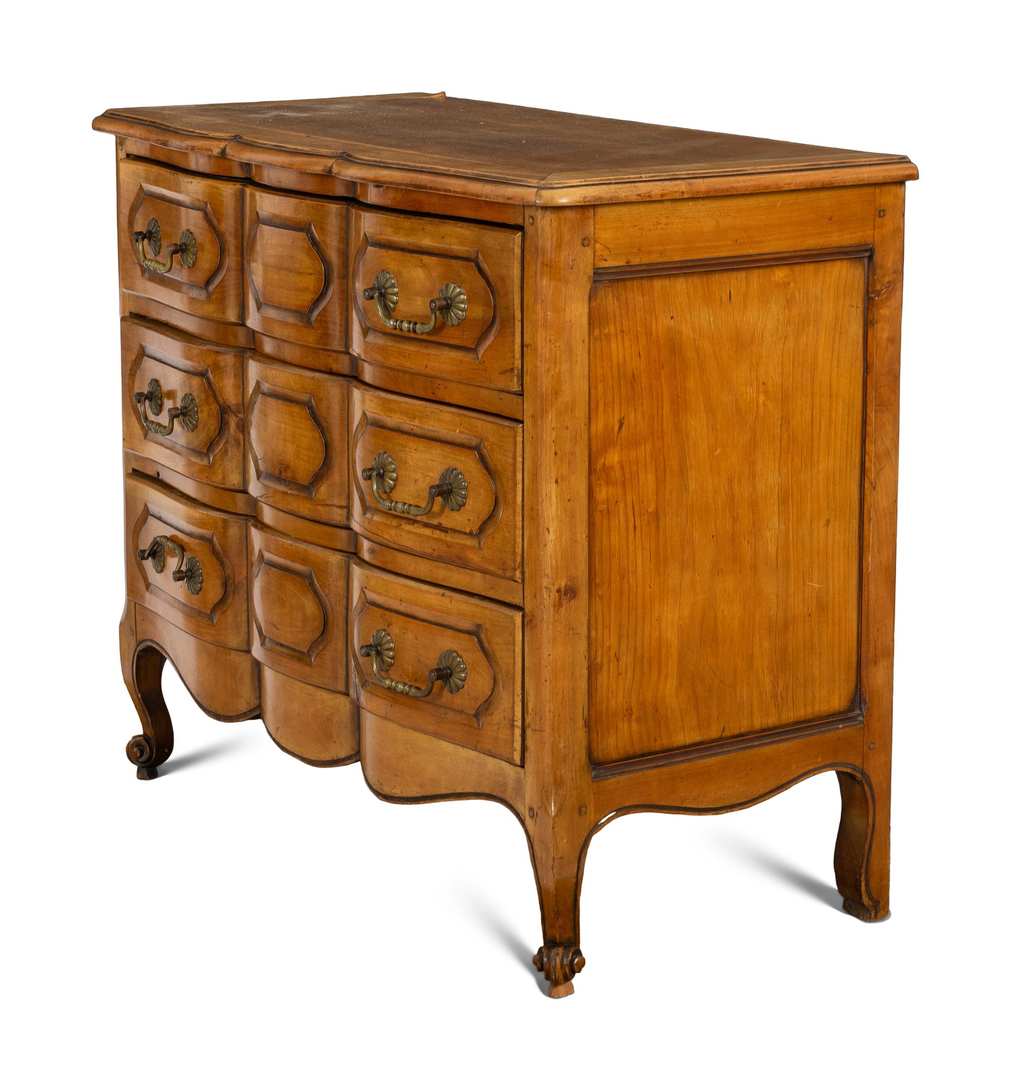 A Louis XV Walnut Block Front Commode