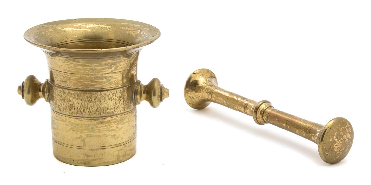 Two Mortar and Pestles Height of taller 5 inches. — 19TH CENTURY