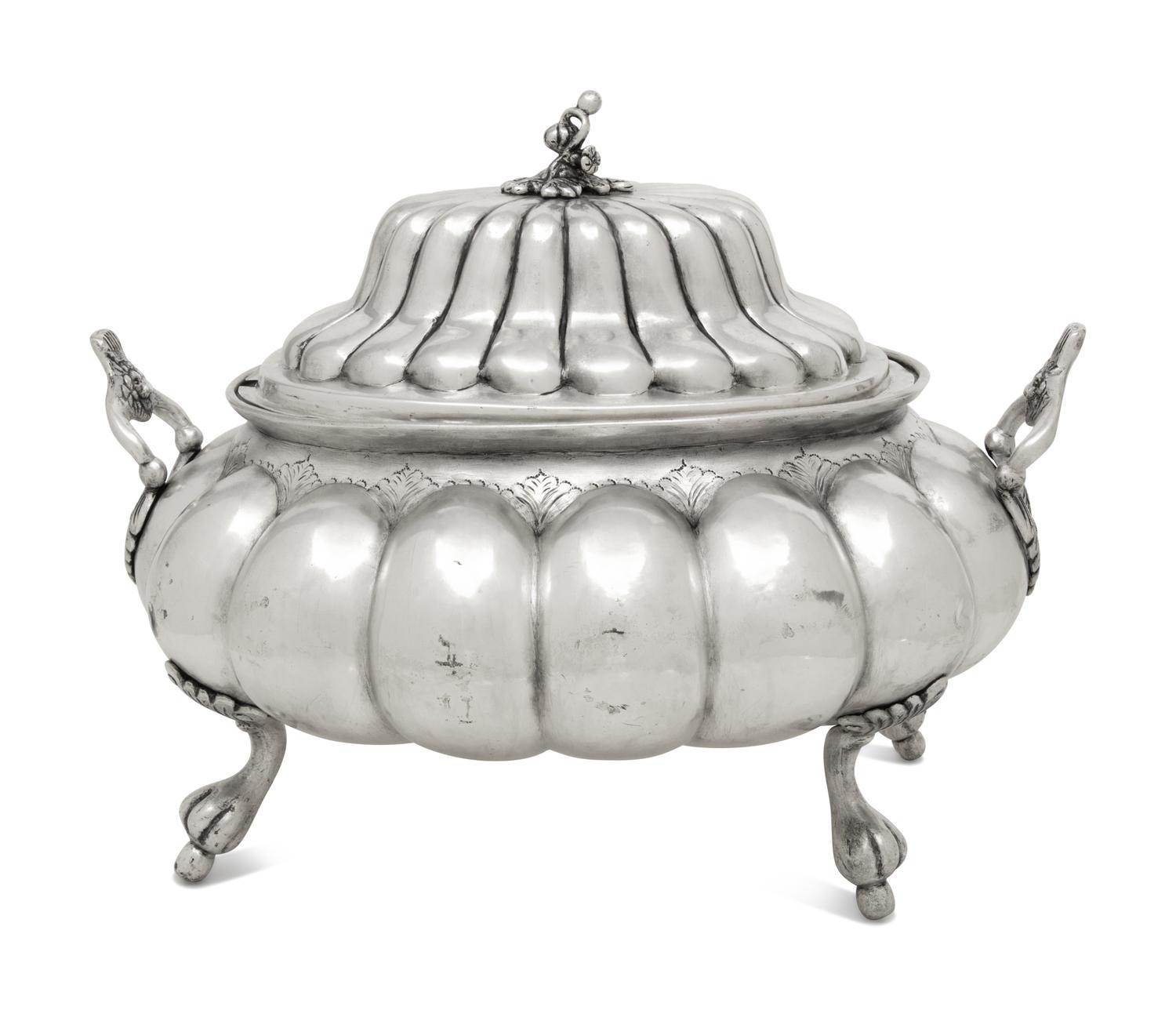 A Peruvian Silvered-Metal Tureen