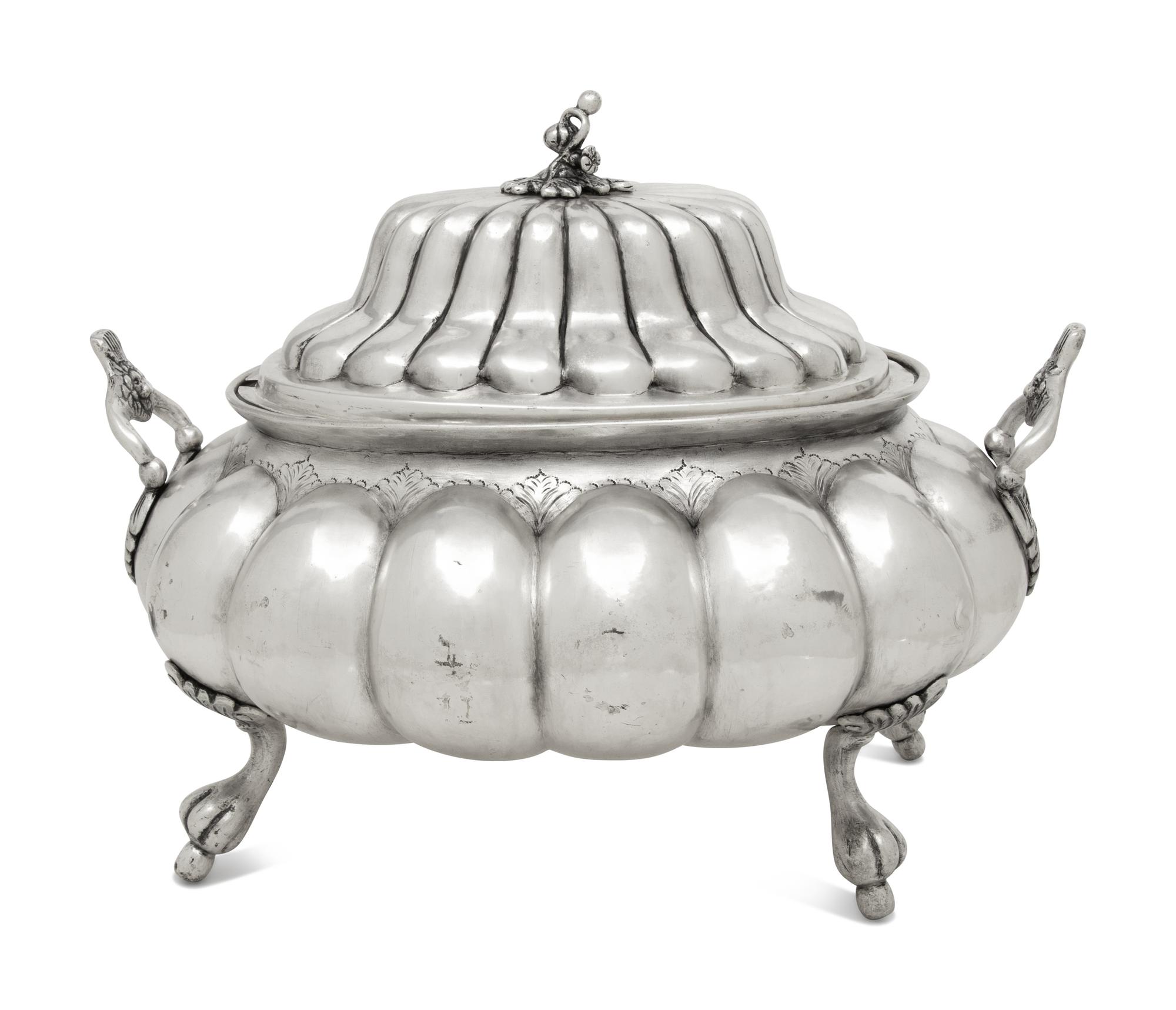 A Peruvian Silvered-Metal Tureen