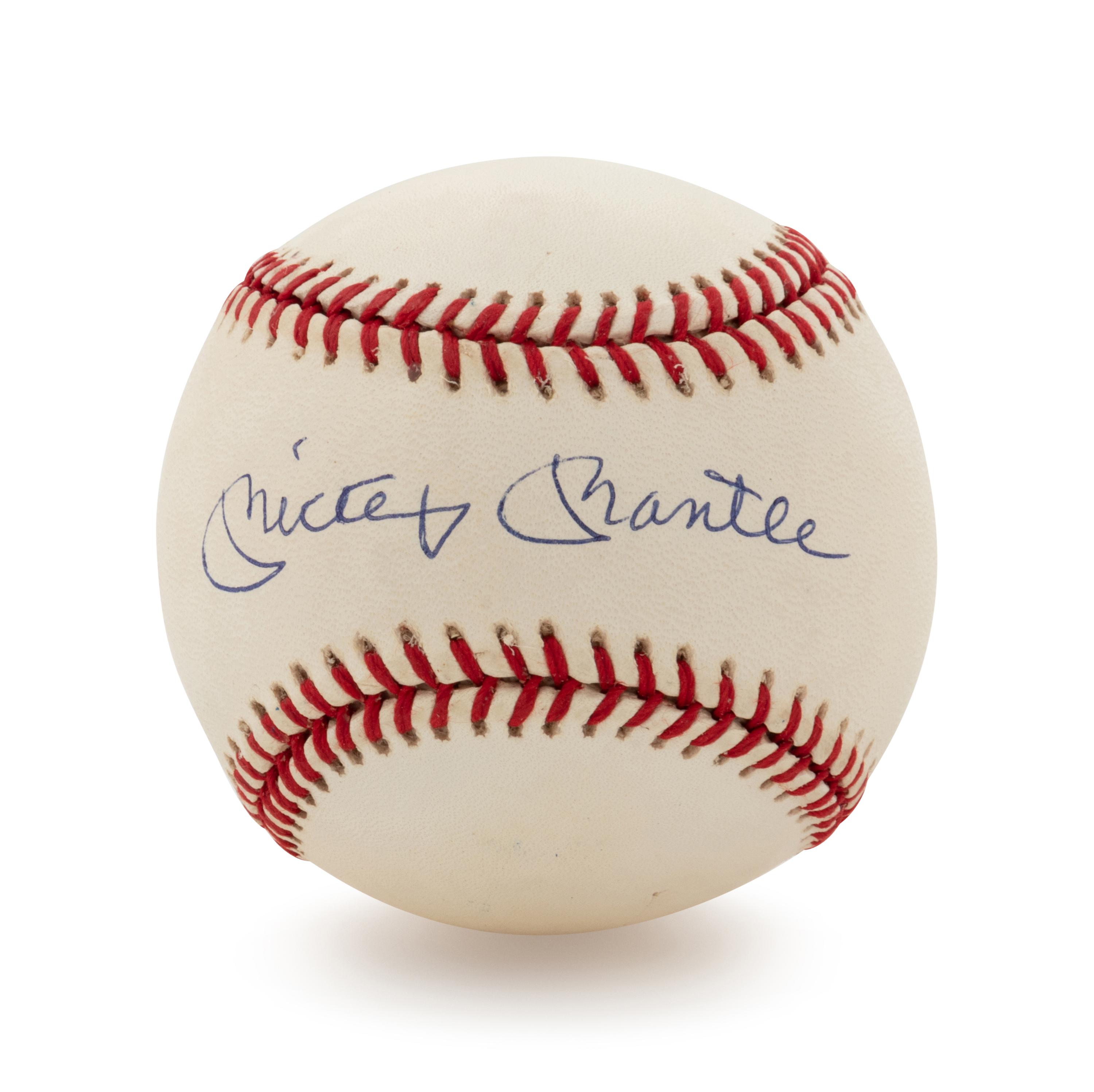 A Mickey Mantle Single Signed Baseball