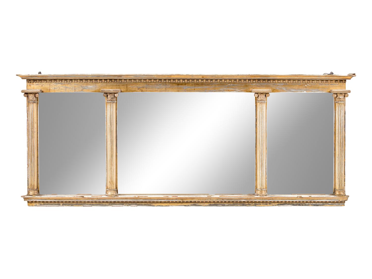 A Neoclassical Giltwood Overmantel Mirror