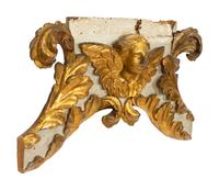 An Italian Gray-Painted and Parcel Gilt Wall Ornament