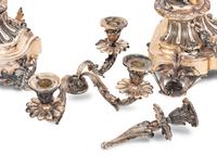 A Pair of Silver-Plate Figural Eight-Light Candelabra