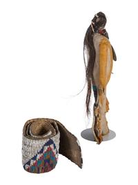 Sioux Beaded Hide Legging Strip and Southern Plains Doll