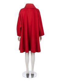 Karl Lagerfeld Red Wool Coat, 1980-90s