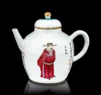 A Famille Rose Porcelain ‘Figure’ Teapot
