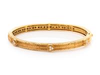 An 18 Karat Yellow Gold and Diamond 'Romance' Bangle Bracelet, Judith Ripka,