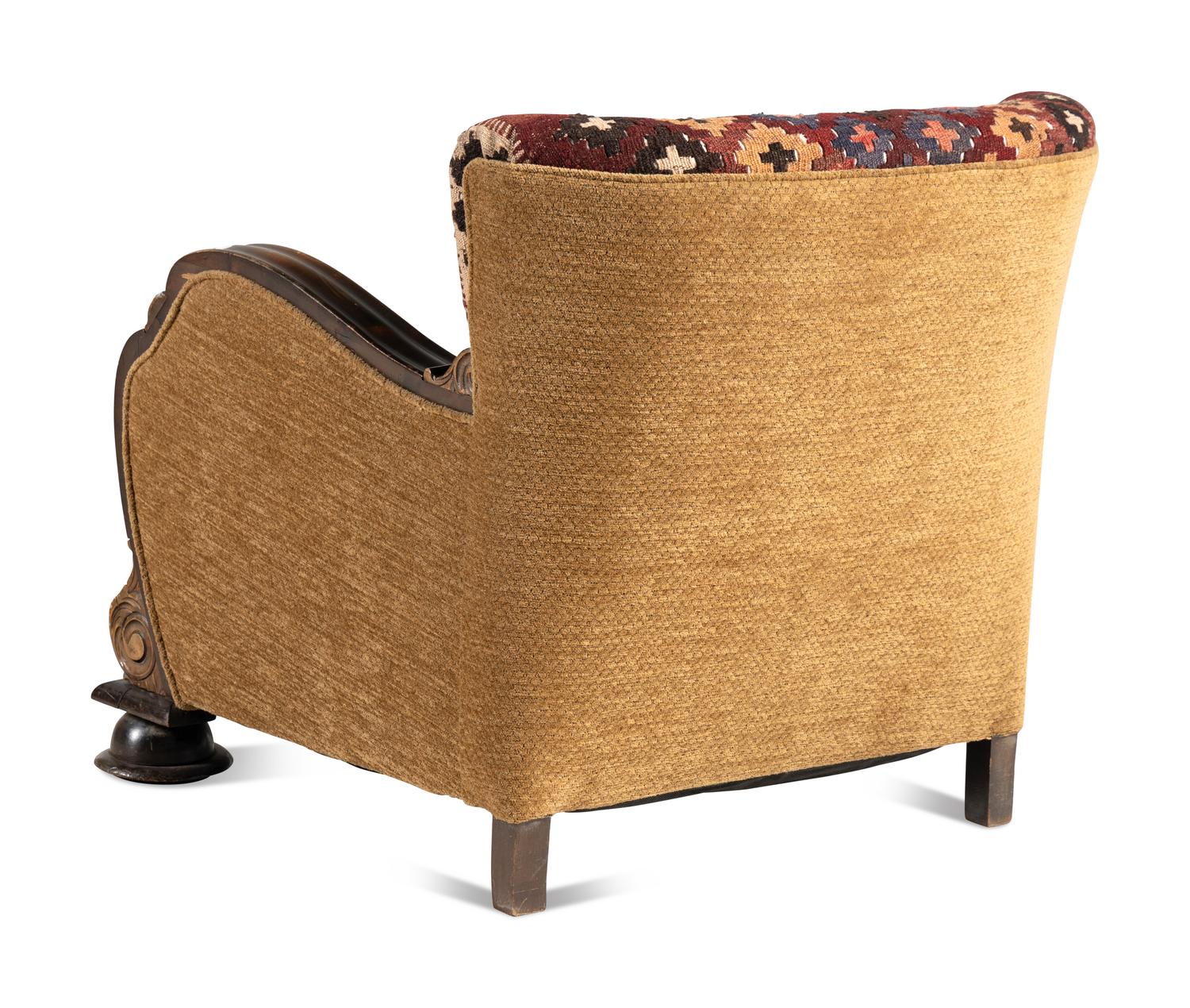 A Pair of Kilim Upholstered Club Chairs