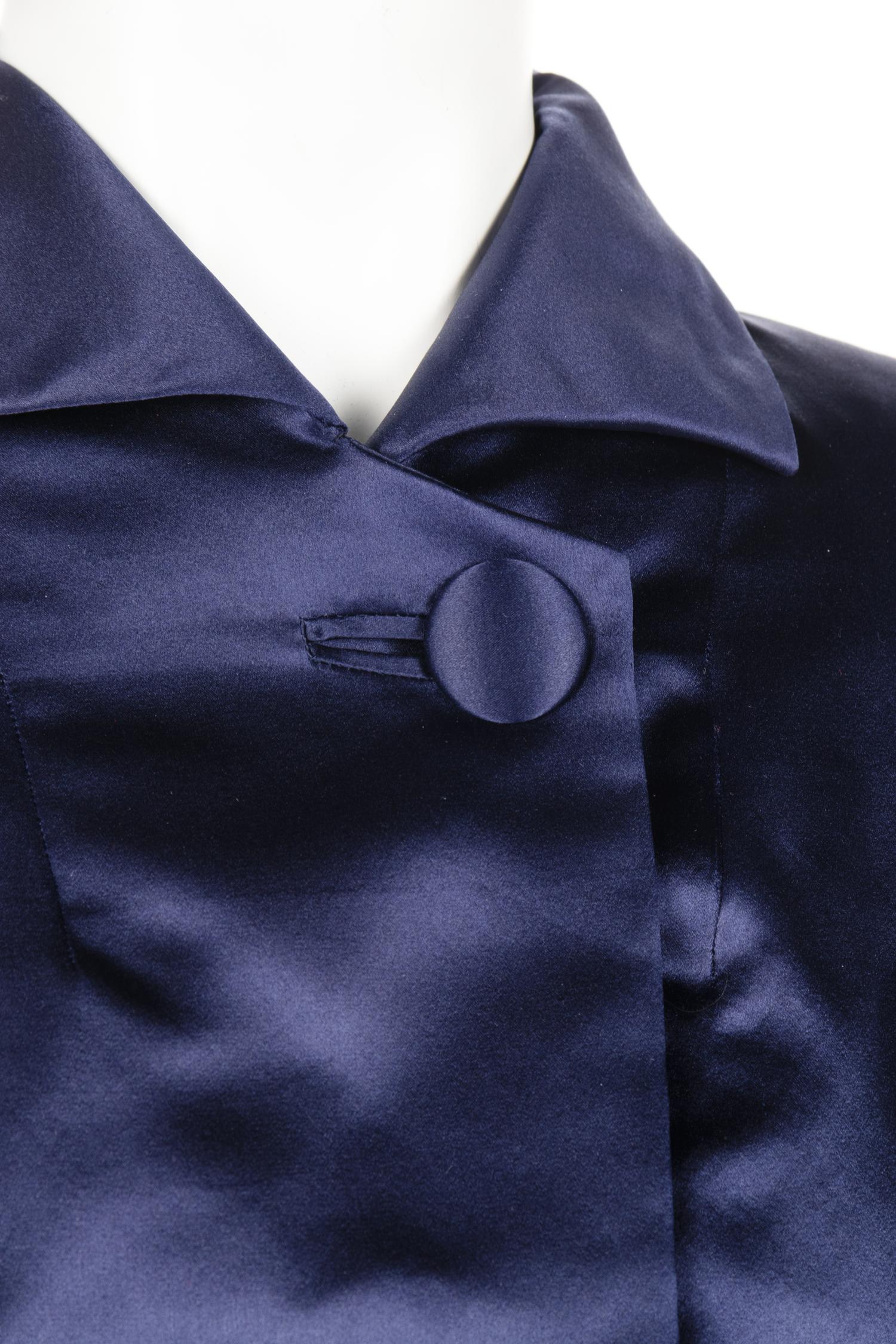 Christian Dior Haute Couture Silk Satin A-Line Coat, 1960s