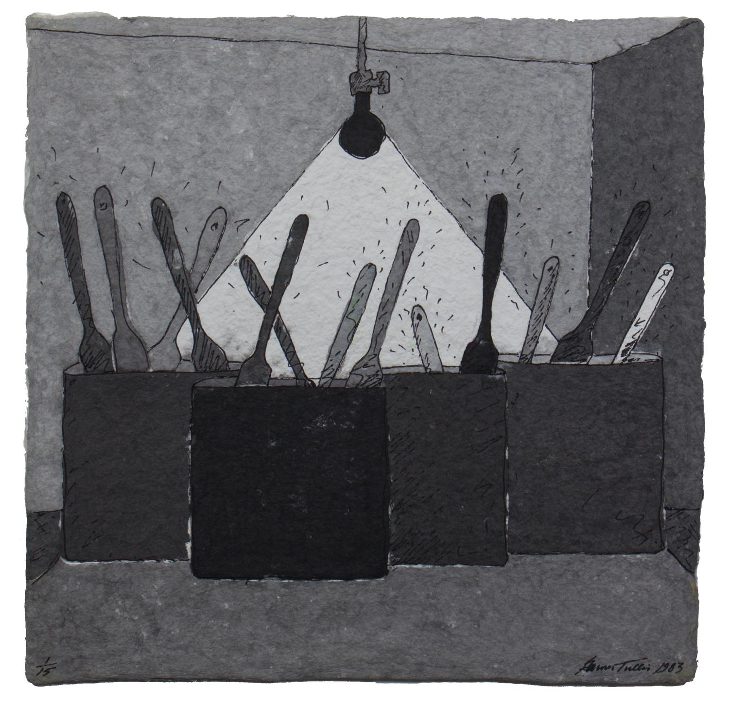 Garner Tullis, (American, b. 1939), Paint Cans, Black and White, 1983