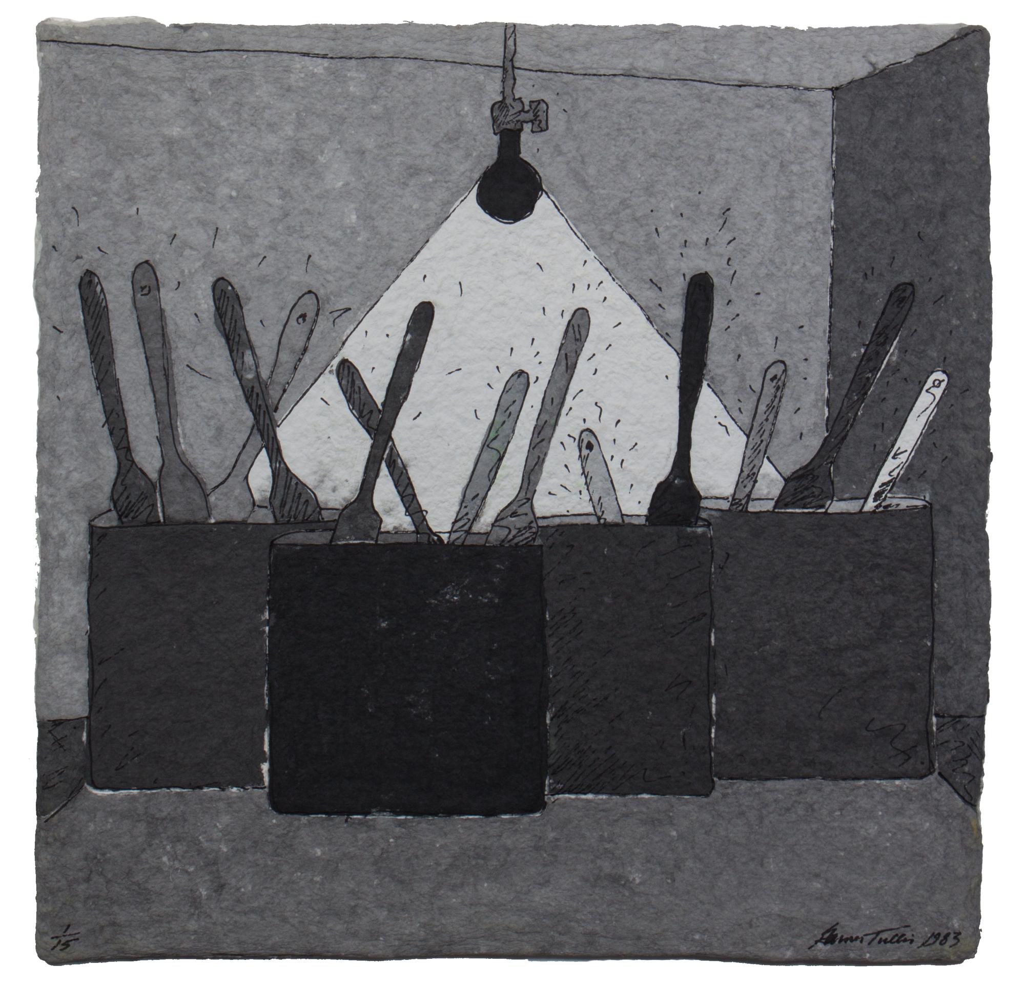Garner Tullis, (American, b. 1939), Paint Cans, Black and White, 1983