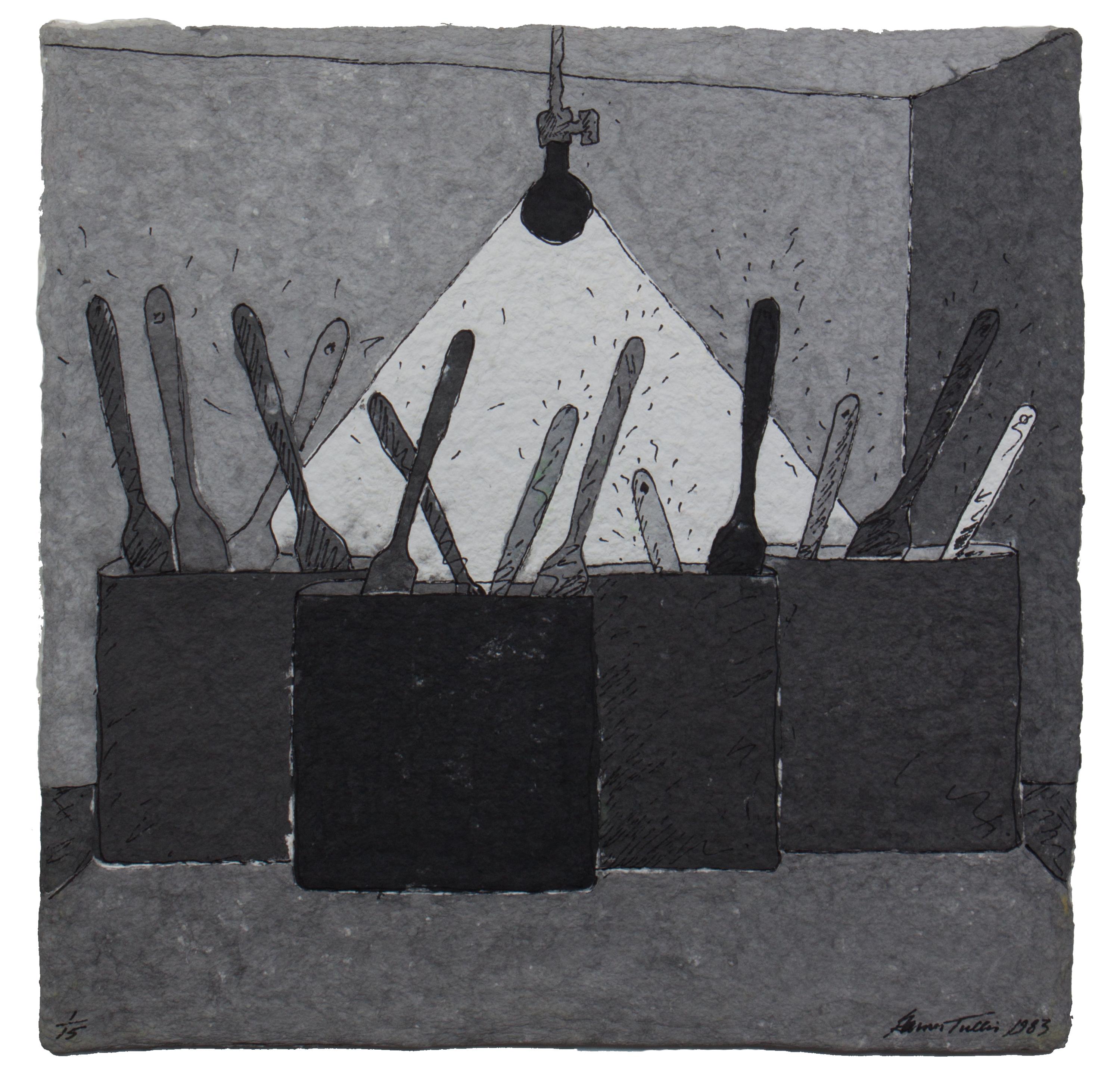 Garner Tullis, (American, b. 1939), Paint Cans, Black and White, 1983
