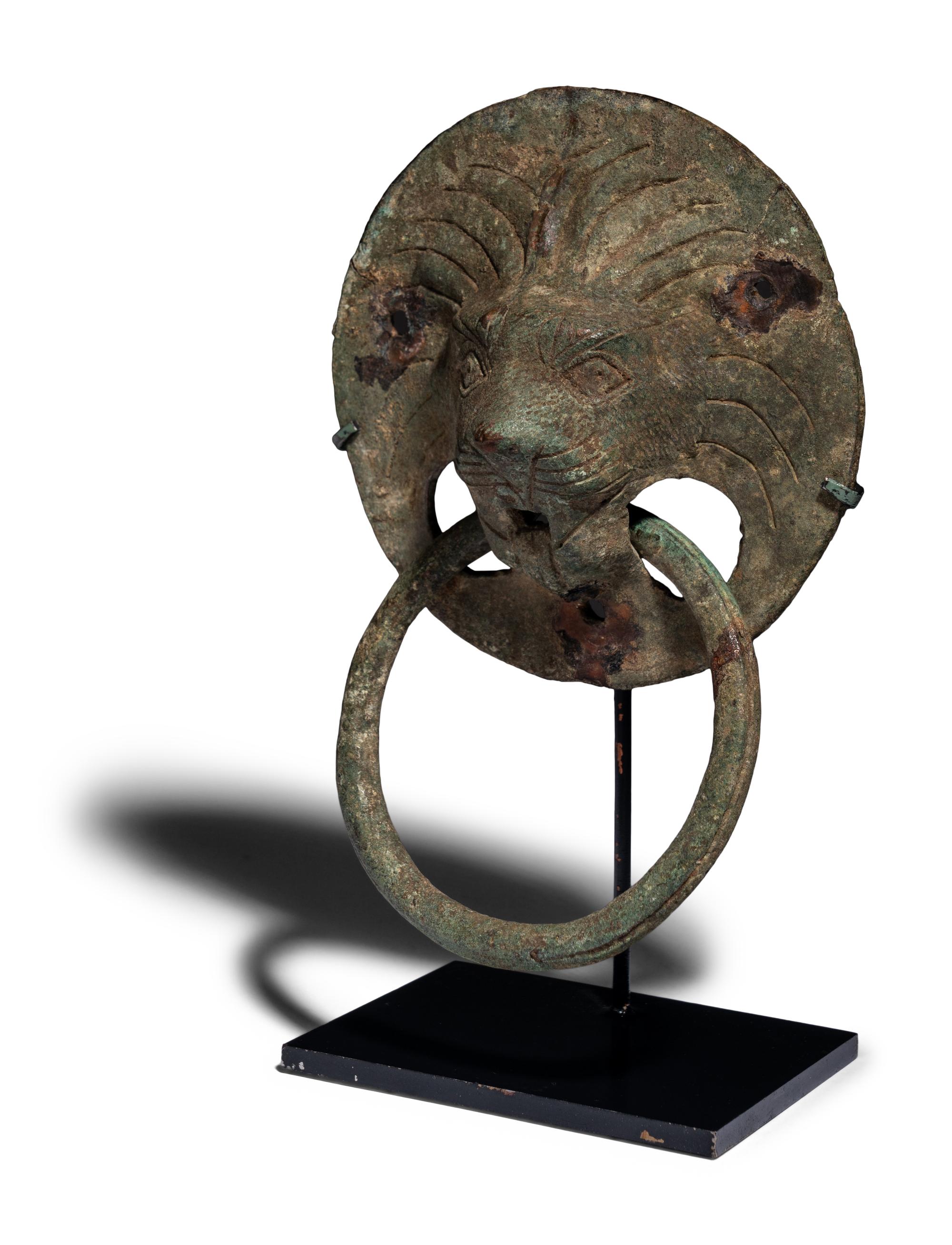 A Roman Bronze Lion Handle
