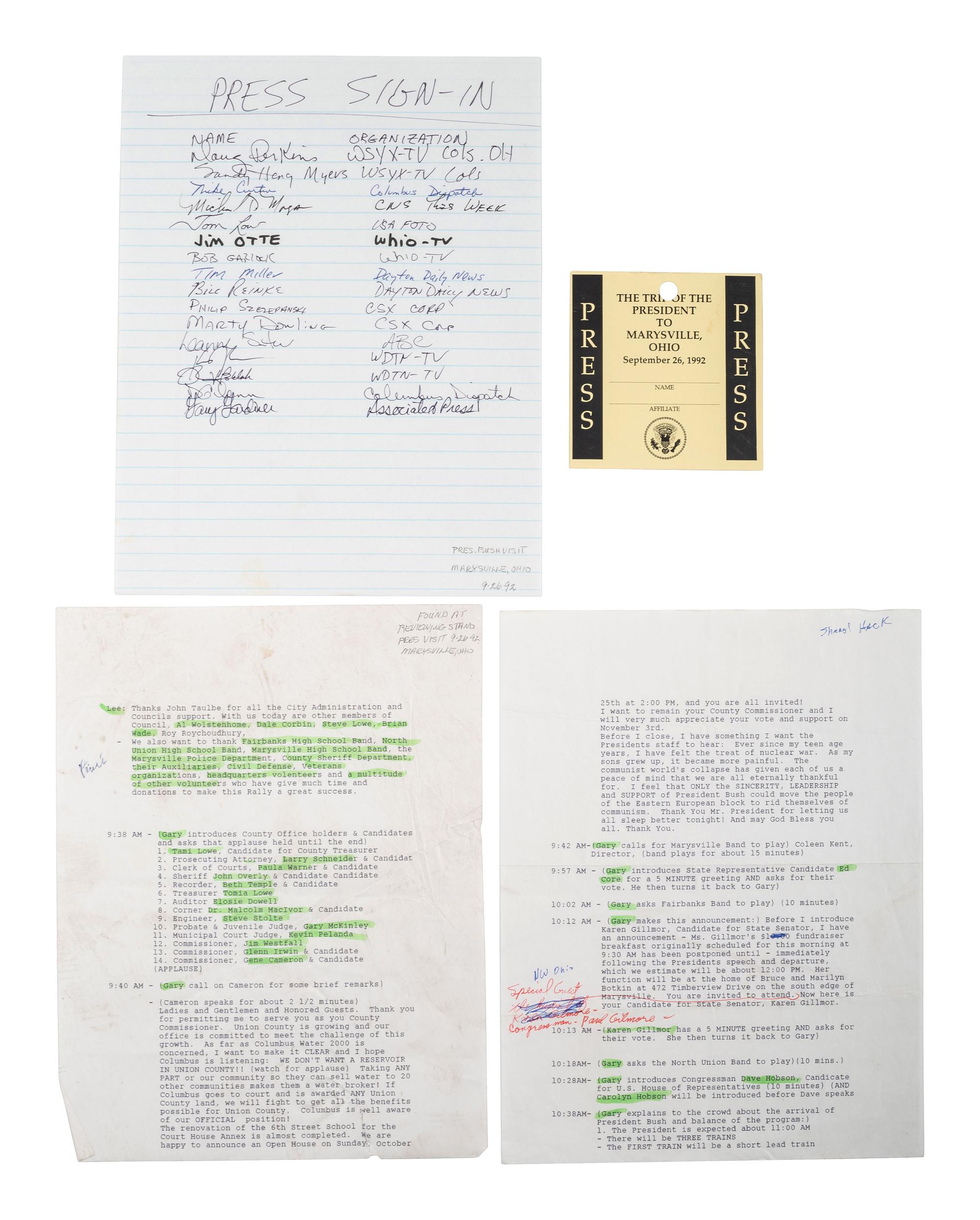 REAGAN, Ronald (1911-2004). Five signed items, most as Governor of California, plus.