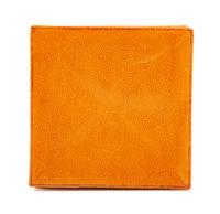 An Hermès Orange Leather Zulu Coin Purse, 3.25" x 3.25".