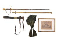 [CIVIL WAR]. Sword, war-date photograph, medical officer's sash, belt and buckle identified to Surgeon William J. McDermott, New York.