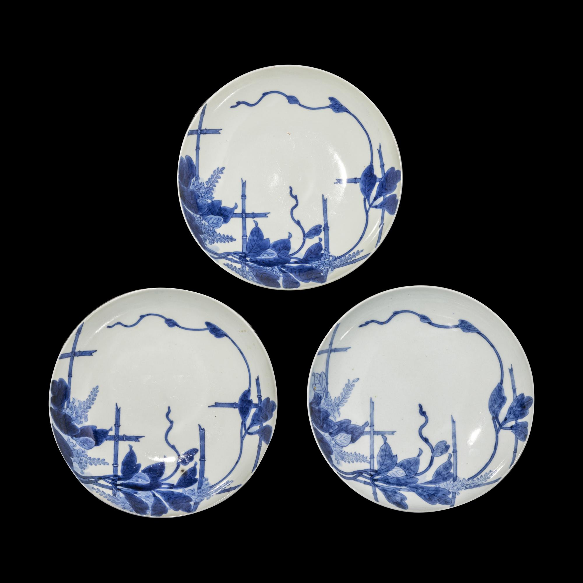 Seven Japanese Nabeshima Style Porcelain Plates, Edo Period