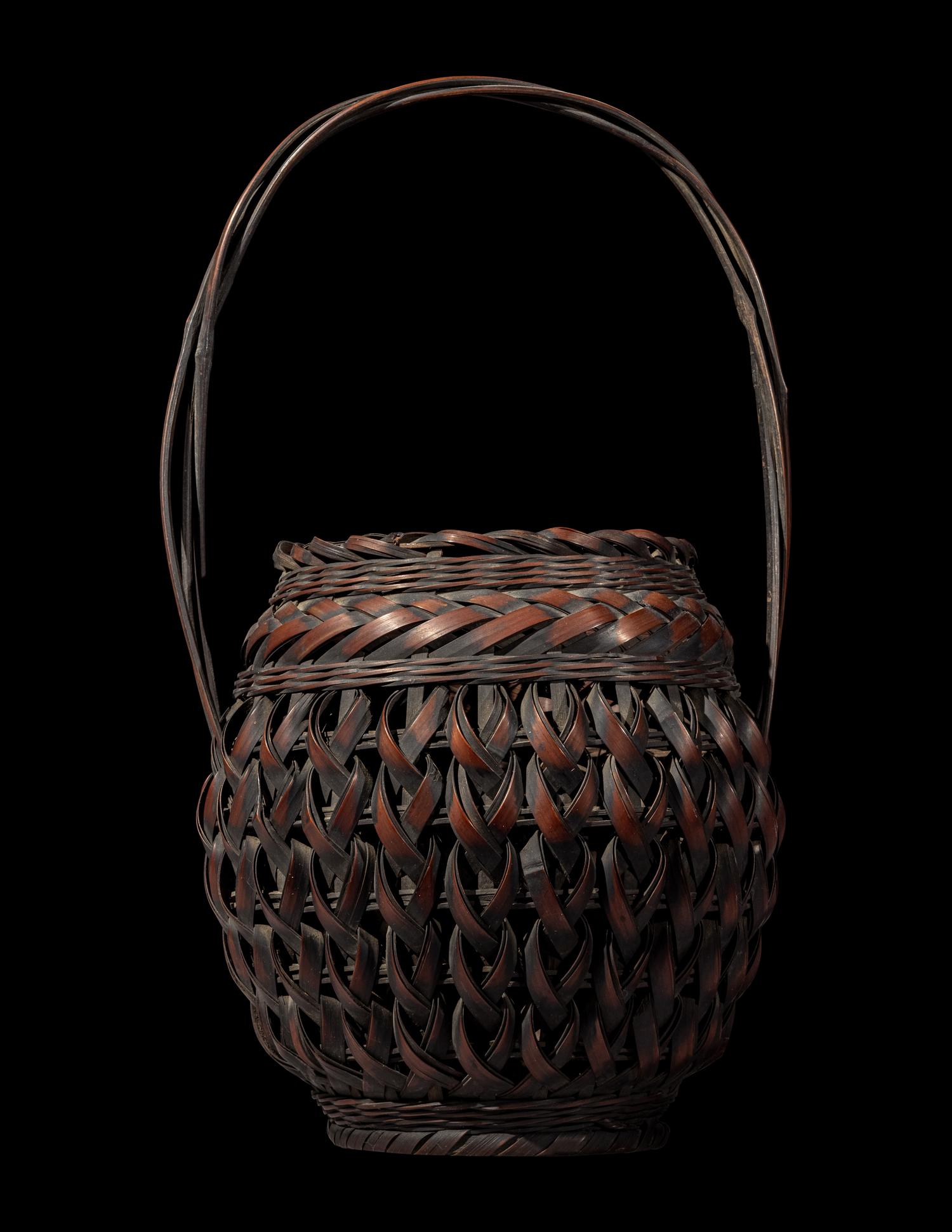 A Japanese Ikebana Bamboo Basket