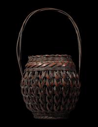 A Japanese Ikebana Bamboo Basket