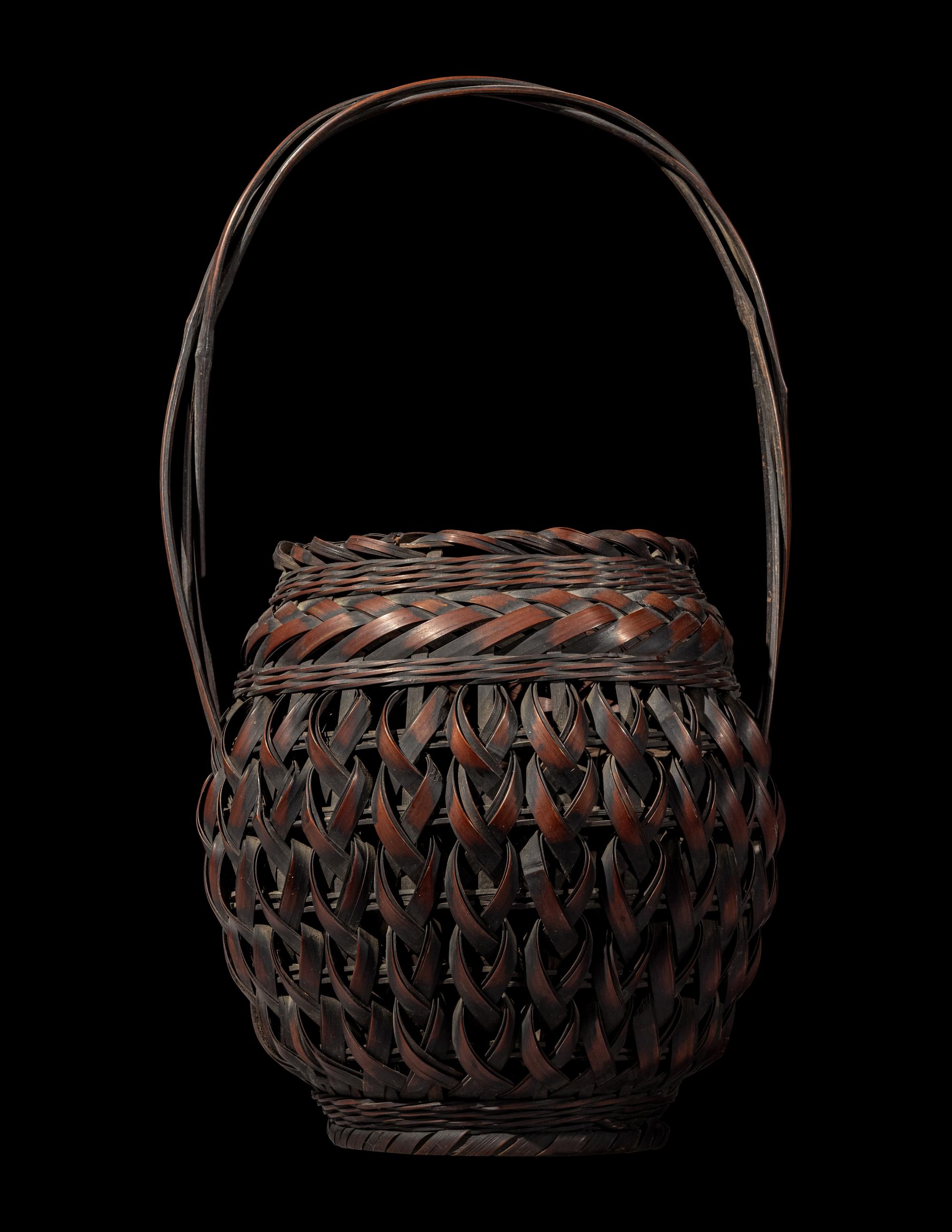A Japanese Ikebana Bamboo Basket