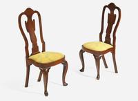 A pair of Queen Anne walnut compass-seat side chairs, Philadelphia, PA, circa 1750