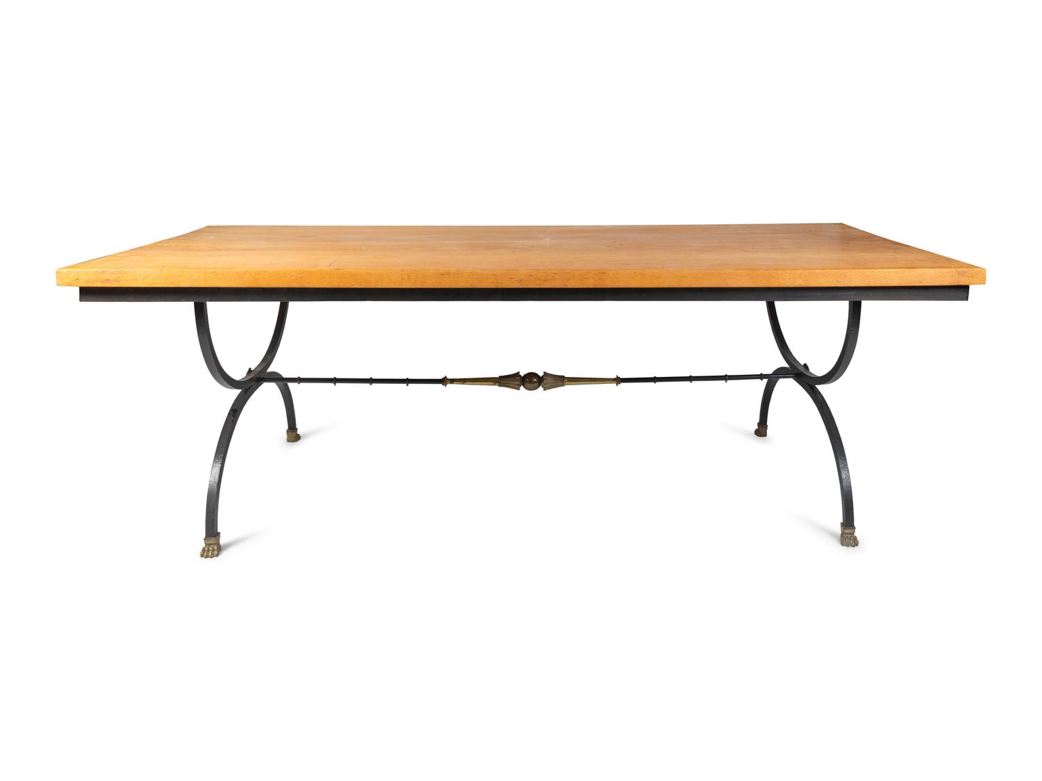 A Neoclassical Style Iron Base Dining Table — 20TH CENTURY