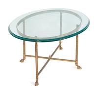 A Contemporary Brass and Glass Oval Coffee Table — 20TH CENTURY