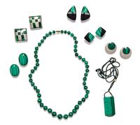 A Collection of Silver, Malachite, and Onyx Jewelry, 135.30 dwts.