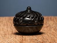 Miniature Carved Blackware Jar