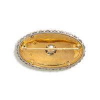 EDWARDIAN, GUILLOCHE ENAMEL, PEARL AND DIAMOND BROOCH