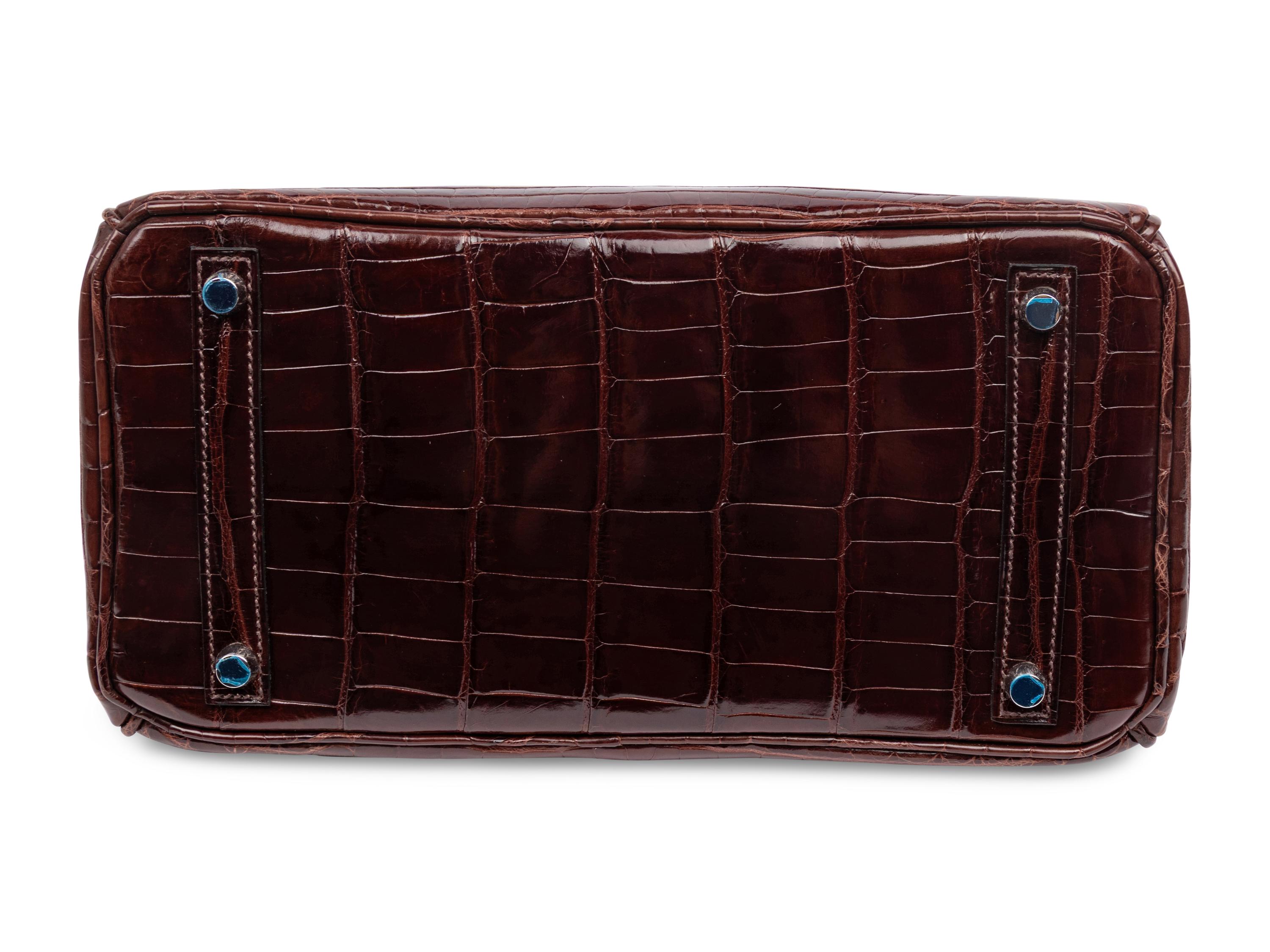 HERMÈS, BIRKIN 30 IN SHINY BROWN CROCODILE