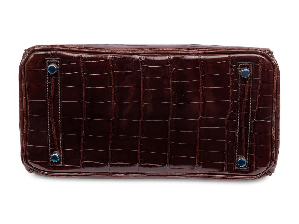 HERMÈS, BIRKIN 30 IN SHINY BROWN CROCODILE