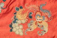 Two Red Ground Embroidered Silk Lady's Robes