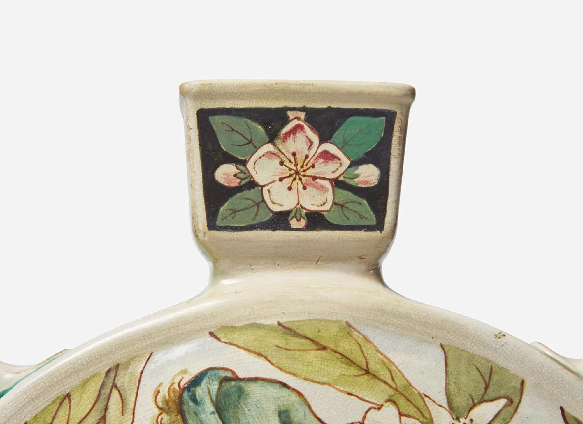 A Wedgwood Majolica Pilgrim Flask Vase, UK, 1877