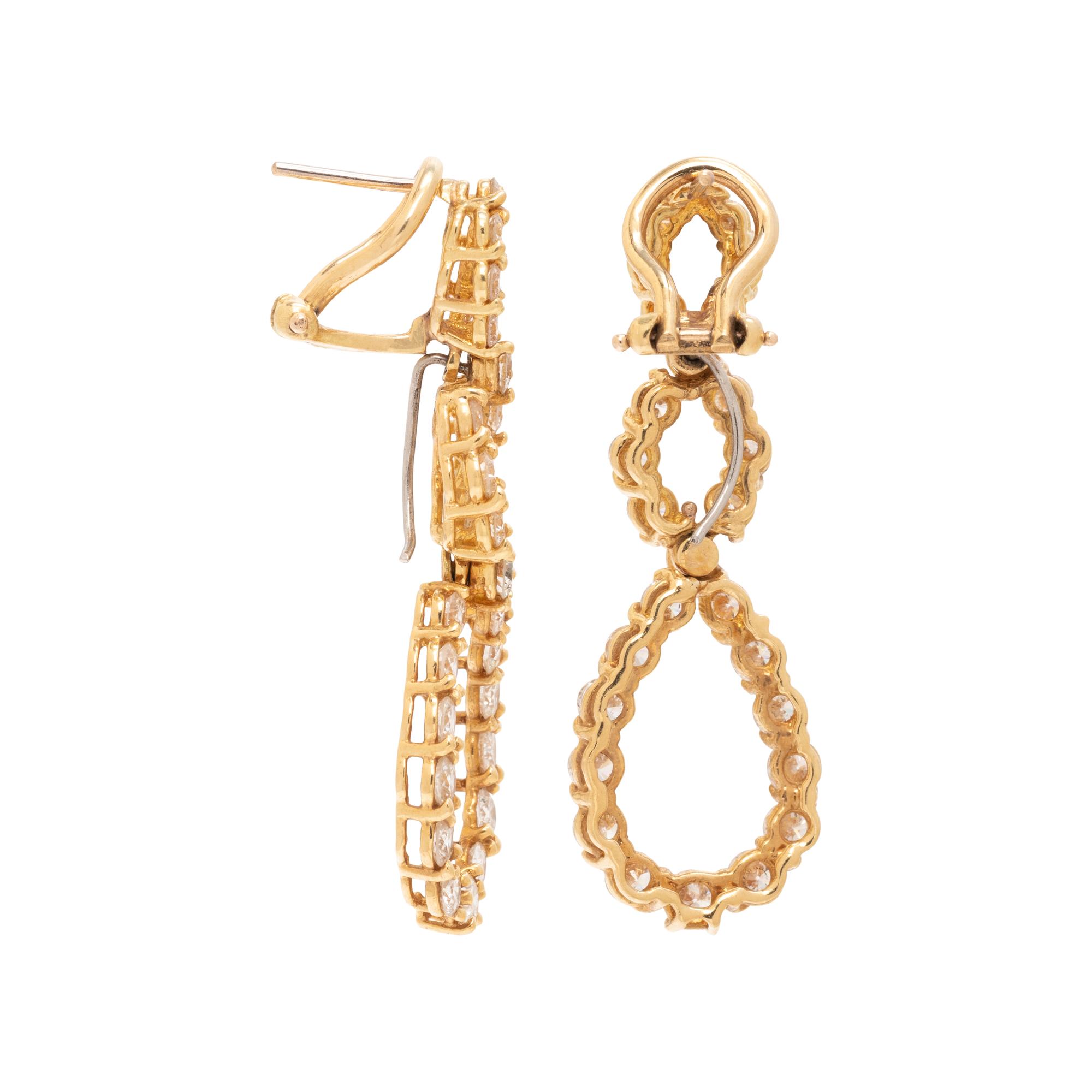 CONVERTIBLE YELLOW GOLD AND DIAMOND EARCLIPS