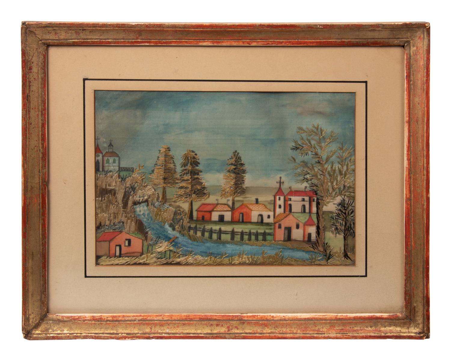 An English Needlework and Painted Picture
