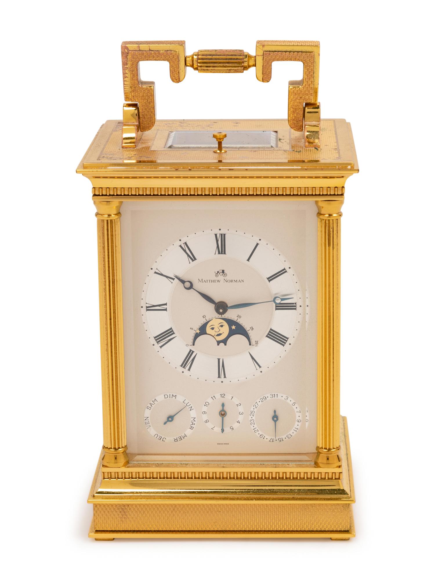 A Swiss Brass Carriage Clock