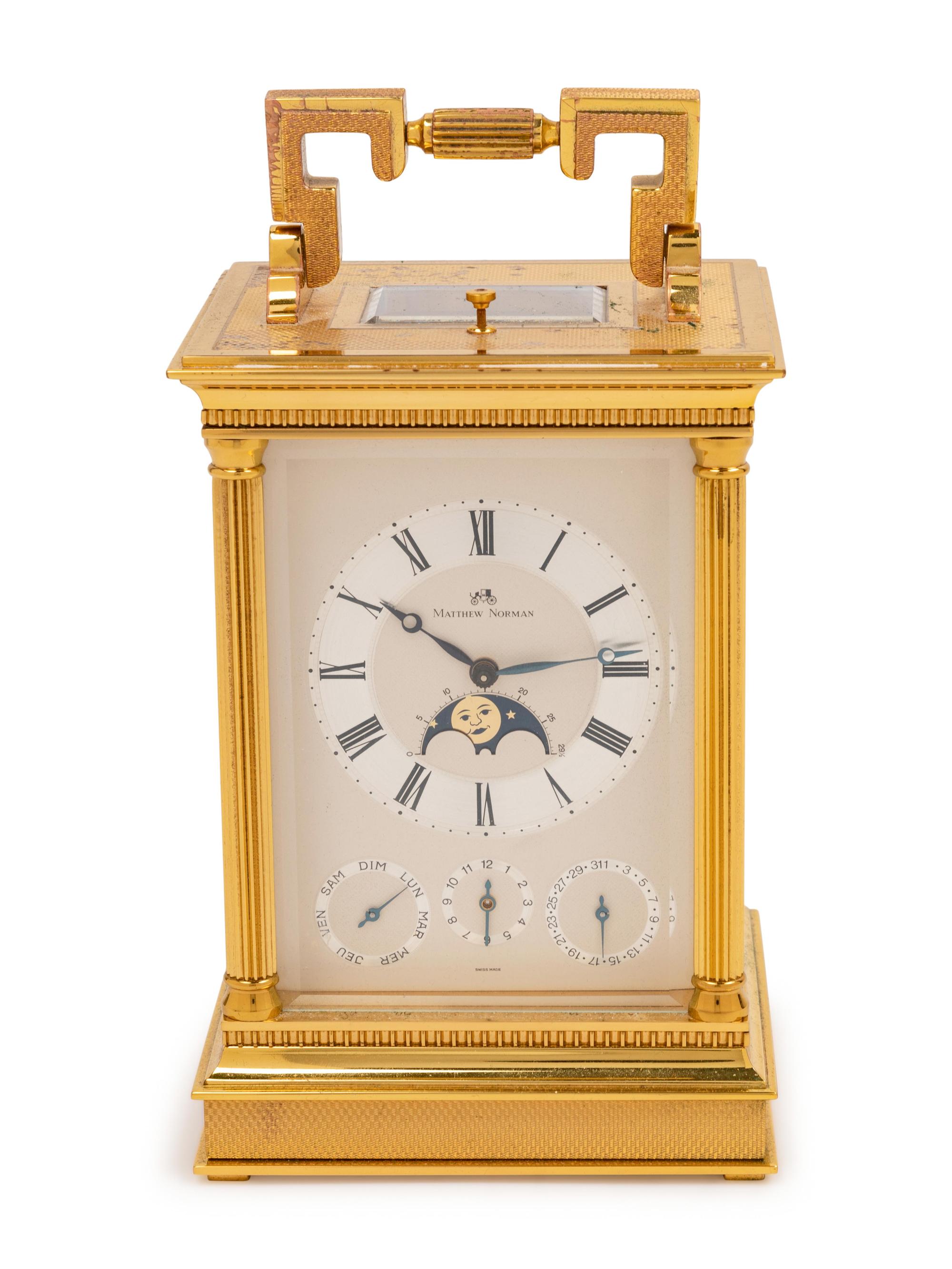 A Swiss Brass Carriage Clock