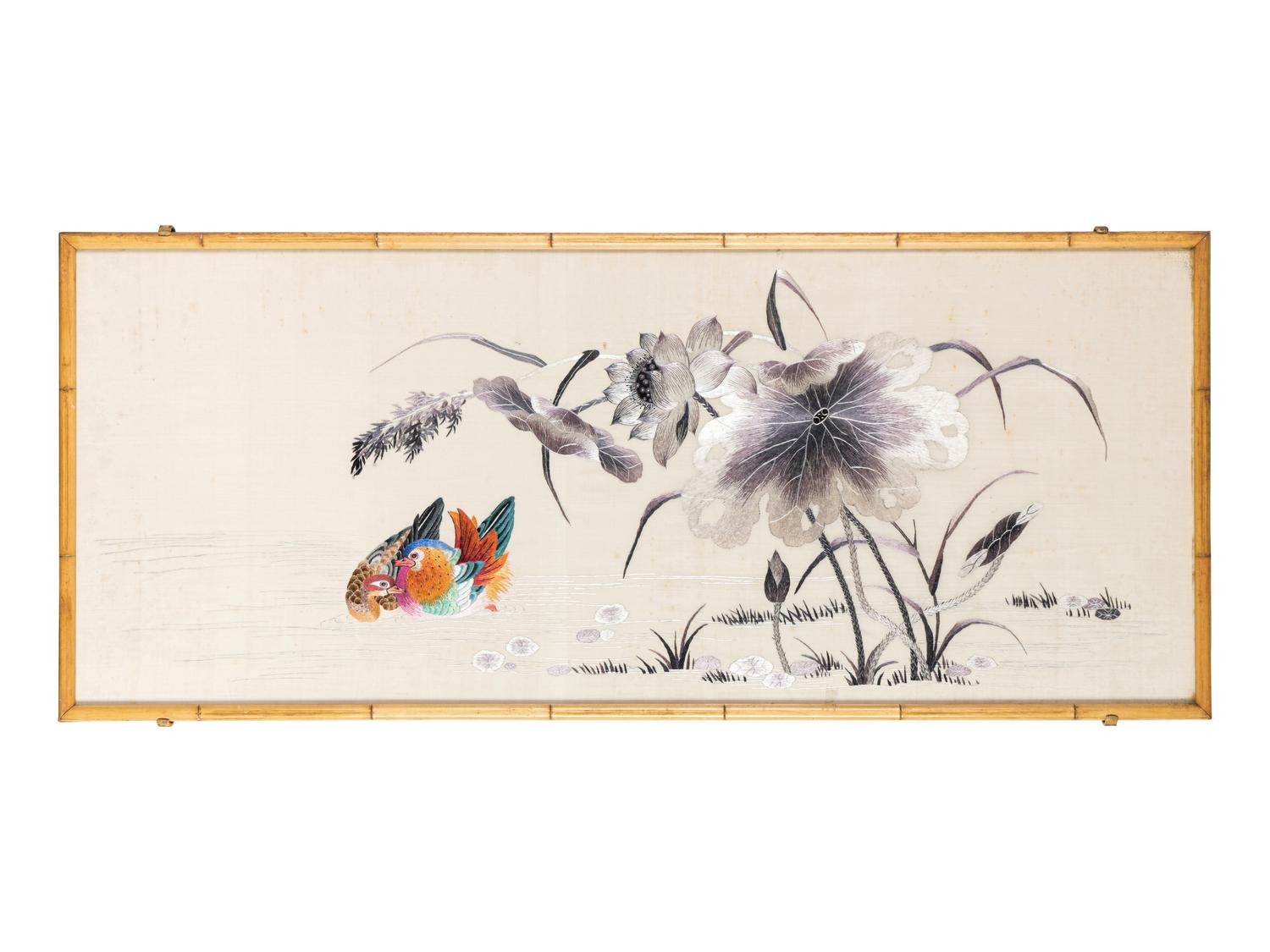 Two Chinese Embroidered Silk Articles