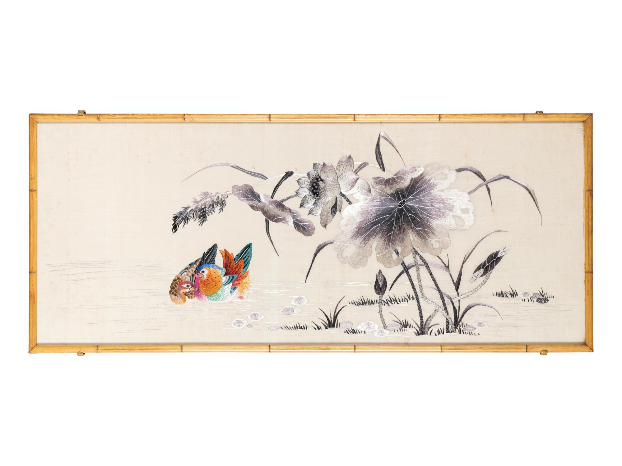 Two Chinese Embroidered Silk Articles