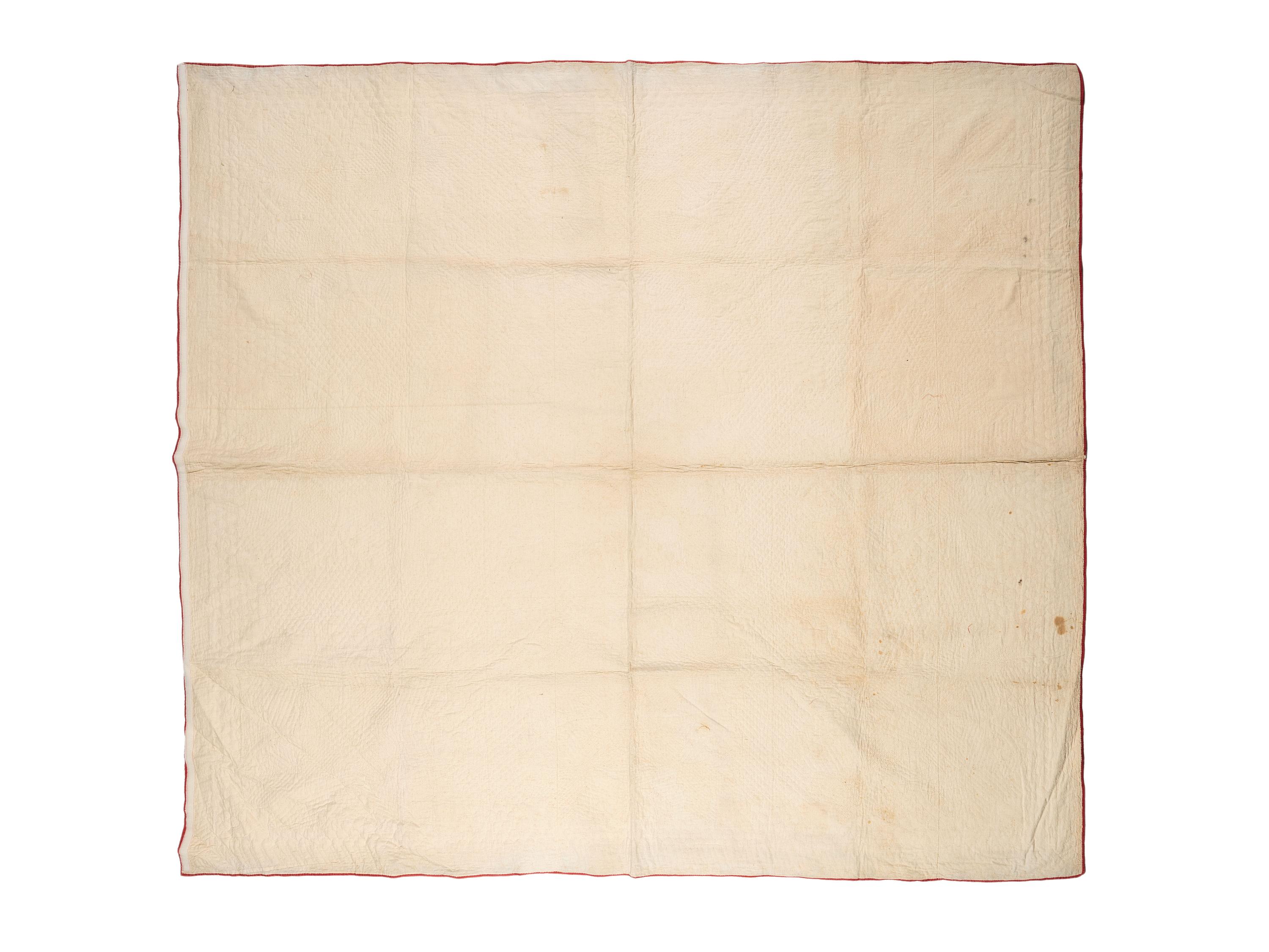 A Rose of Sharon Variation Pieced-Cotton Quilt