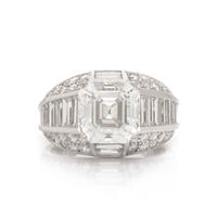 OSCAR HEYMAN, PLATINUM AND DIAMOND RING