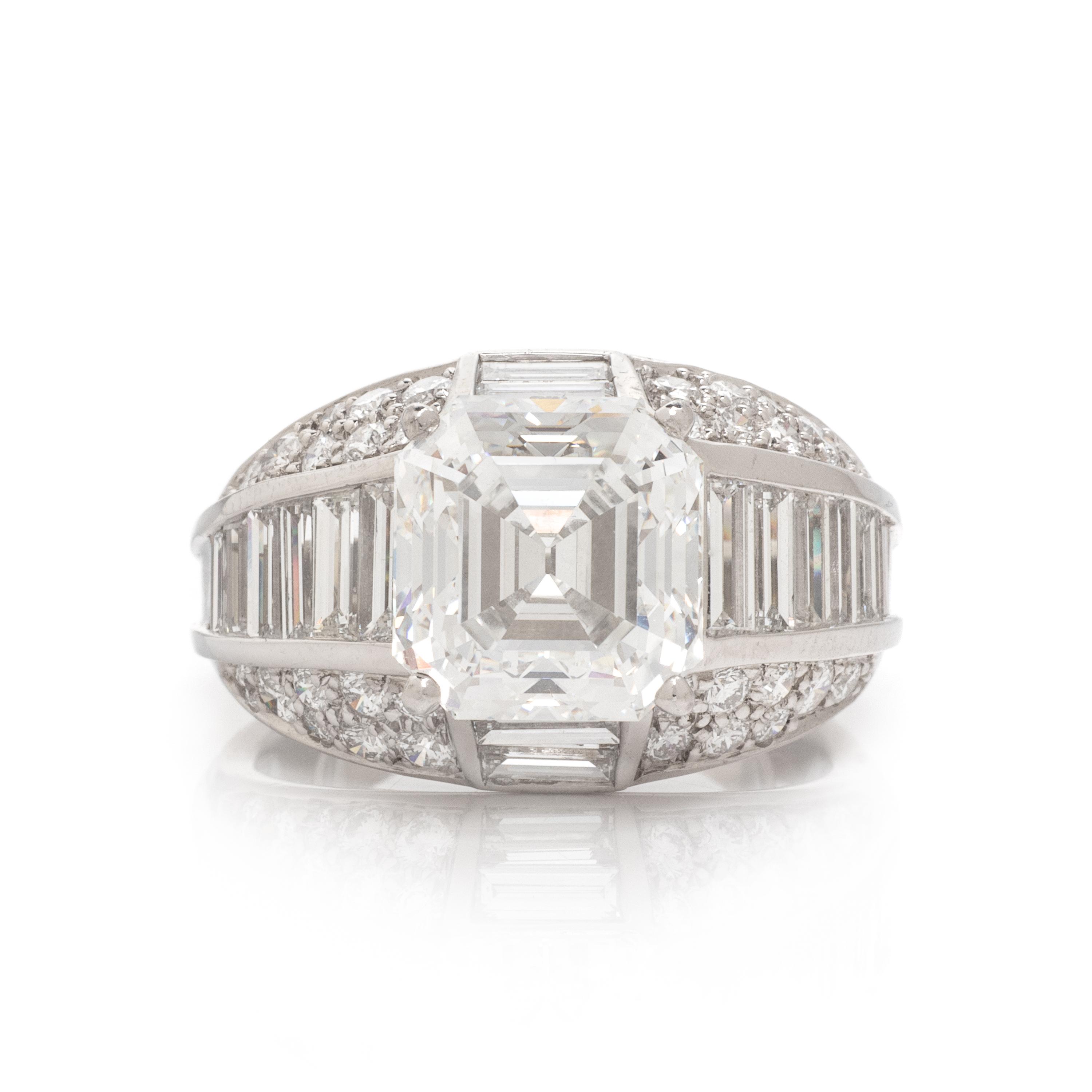 OSCAR HEYMAN, PLATINUM AND DIAMOND RING
