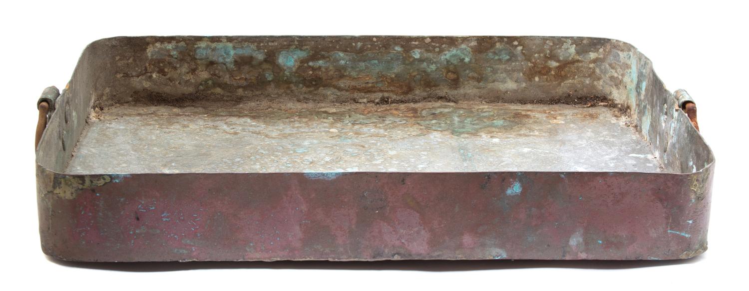 A Pair of Large Vintage Copper Rectangular Roasting Pans Length 26 1/2 inches — 19TH CENTURY