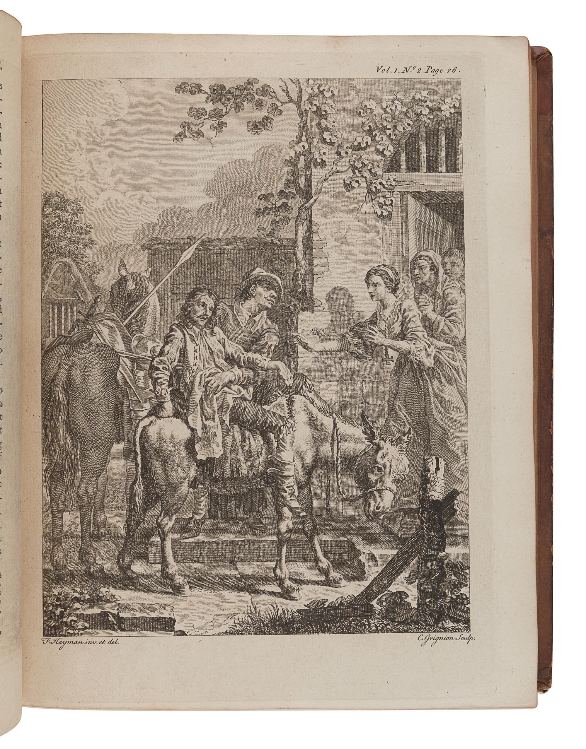 CERVANTES SAAVEDRA, Miguel de (1547-1616). [Don Quixote]. The History and Adventures of the Renowned Don Quixote. Tobias Smollett, translator. London: for A. Millar and others, 1755.
