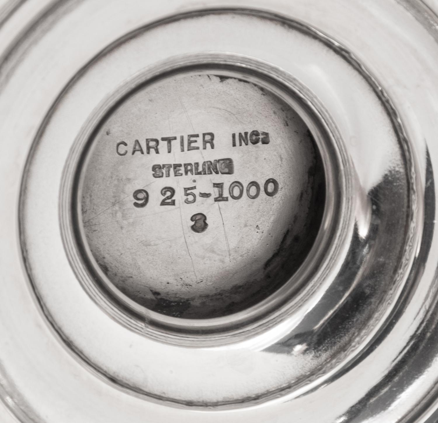 A Pair of Cartier Silver Candy Dishes
