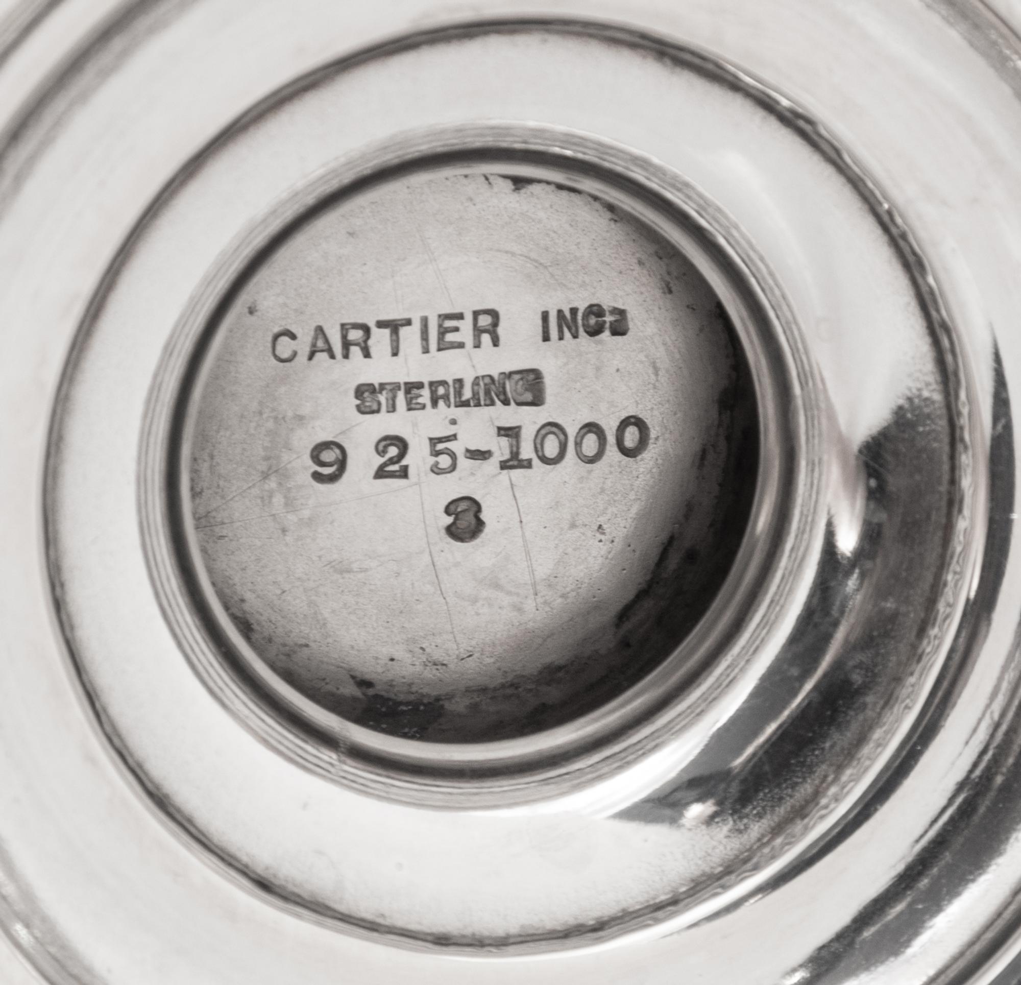 A Pair of Cartier Silver Candy Dishes