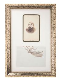 DICKENS, Charles (1812-1870). A group of 8 cartes de visite and an Autograph Sentiment Signed ("Charles Dickens").
