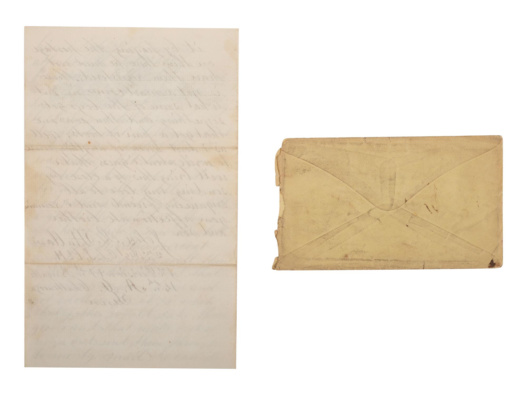 Private John R. Hallam, Company H., 2nd Ohio Volunteer Infantry Regiment. Pocket watch and letter.
